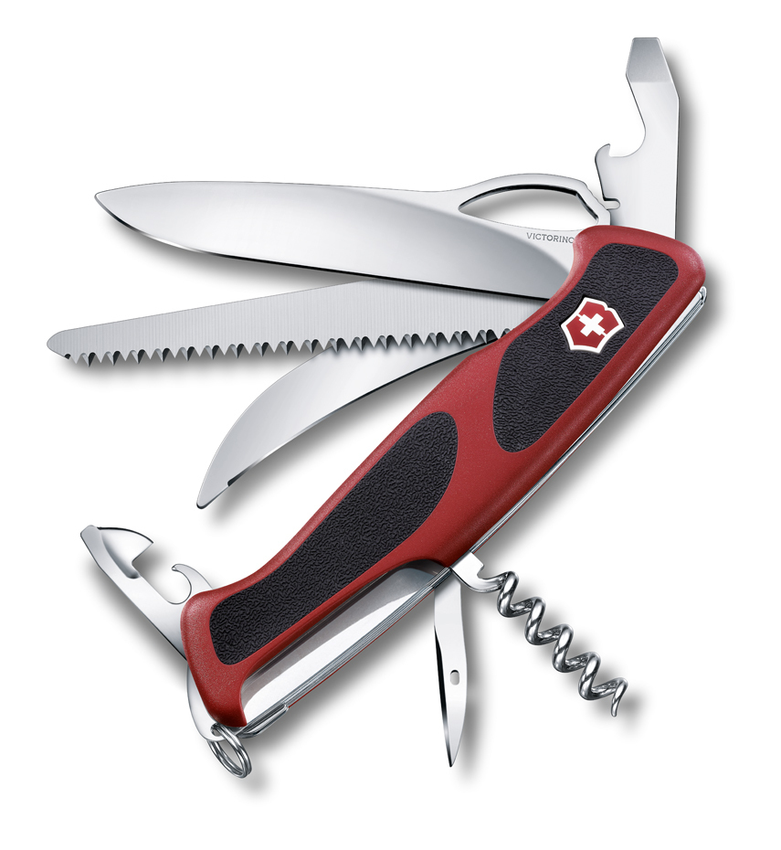 

Нож Victorinox RangerGrip 57 Hunter, 130 мм, 13 функций, красный с черным 0.9583.MC