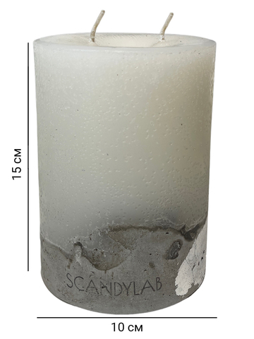 Интерьерная свеча 10х15см SCANDYLAB Beton Candle (белая) SICB-10-15-W