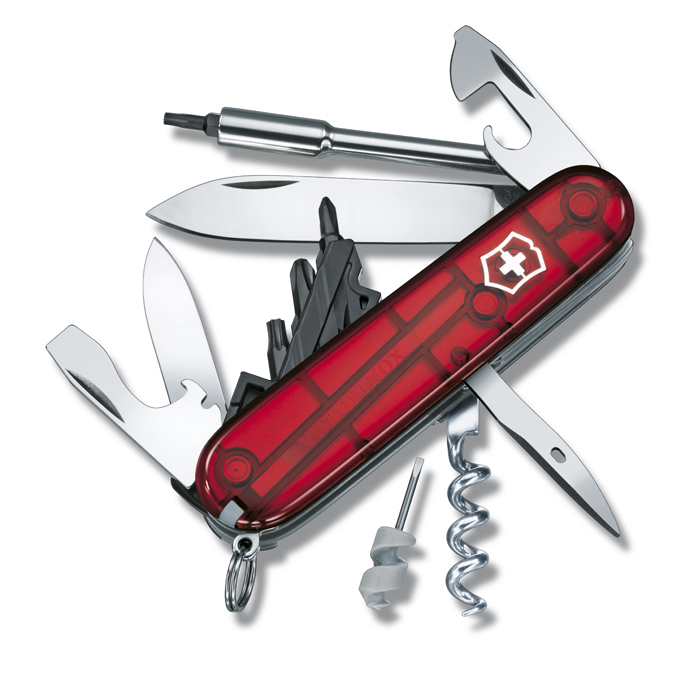 

Нож Victorinox CyberTool, 91 мм, 29 функций, полупрозрачный красный 1.7605.T