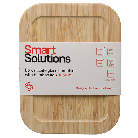 Контейнер для запекания и хранения Smart Solutions с крышкой из бамбука, 1050 мл Smart Solutions LB1050RC