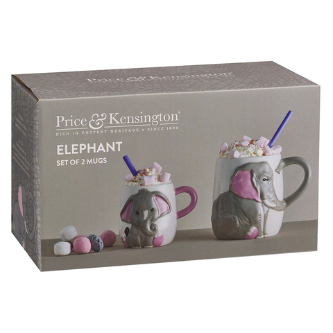 Набор из 2 кружек Elephant, 405 мл и 195 мл Price&Kensington P_0059.077