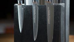 Комплект из 6 ножей Samura Mo-V и черной подставки