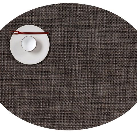 Салфетка подстановочная, жаккардовое плетение, винил, (36х48) Dark walnut (100132-007) CHILEWICH Mini Basketweave арт. 0025-MNBK-DKWL