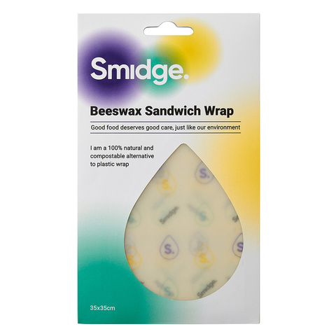 Обертка для сэндвича многоразовая Droplet 35х35 см, пчелиный воск Smidge SMID83D