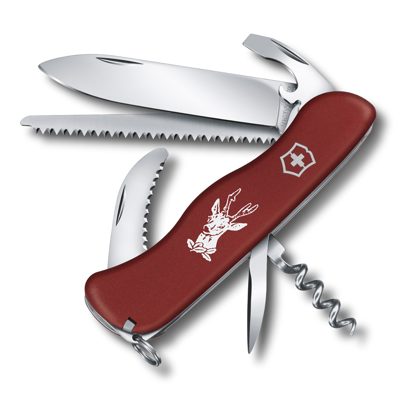 

Нож Victorinox Hunter, 111 мм, 12 функций, с фиксатором лезвия, красный 0.8573