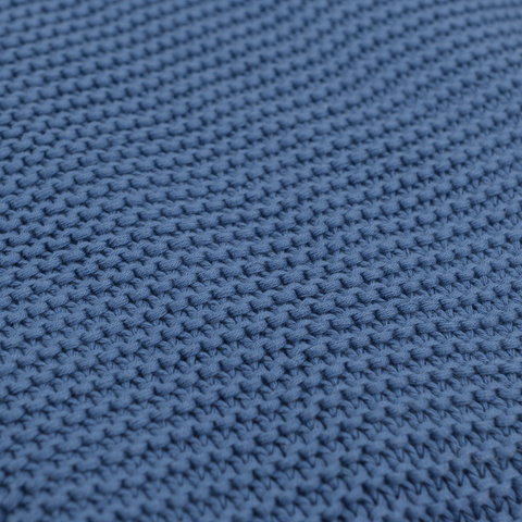 Плед из хлопка жемчужной вязки пыльно-голубого цвета из коллекции Essential, 130х180 см Tkano TK20-TH0004