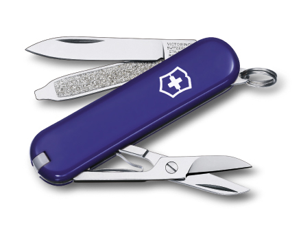 

Нож-брелок Victorinox Classic, 58 мм, 7 функций, синий* 0.6223.2