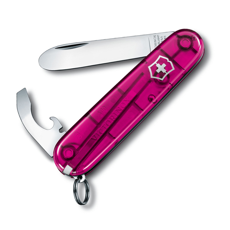 

Нож My First Victorinox, 84 мм, 9 функций, полупрозрачный розовый 0.2363.T5