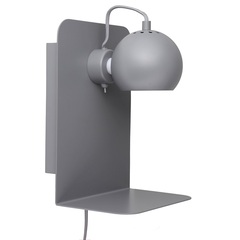 Лампа настенная Ball с разъемом USB, 22х30 см, светло-серая матовая с серым шнуром Frandsen 4016276016011