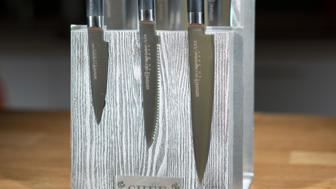 Комплект из 6 ножей Samura Mo-V и серой подставки