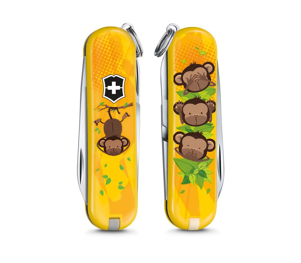 

Нож-брелок Victorinox Classic LE 2016, 58 мм, 7 функций, "3 Wise Monkeys" 0.6223.L1607