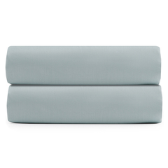 Простыня на резинке из сатина голубого цвета из коллекции Essential, 160х200 см Tkano TK20-FS0021