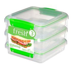 Набор контейнеров для сэндвичей (3 шт.) 450 мл Sistema FRESH Packs 951643