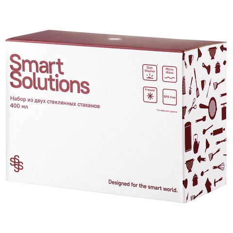 Набор из двух стеклянных стаканов, 400 мл Smart Solutions