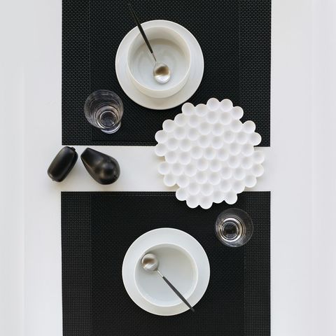 Салфетка подстановочная, жаккардовое плетение, винил, (36х48) Black (100110-004) CHILEWICH Basketweave арт. 0025-BASK-BLAC