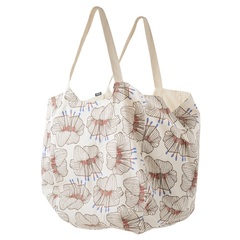 Пляжная сумка из хлопка молочного цвета с принтом Цветы из коллекции Prairie Tkano TK20-BG0001