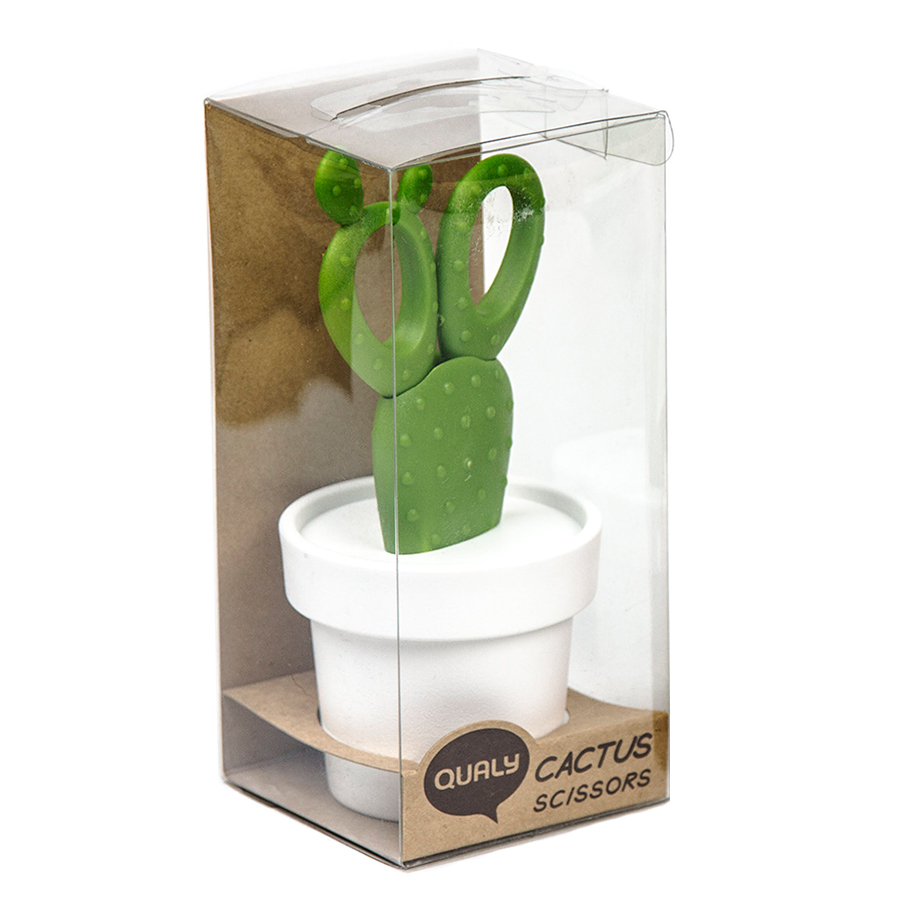 

Ножницы Cactus с держателем, белые с зеленым Qualy QL10282-WH-GN
