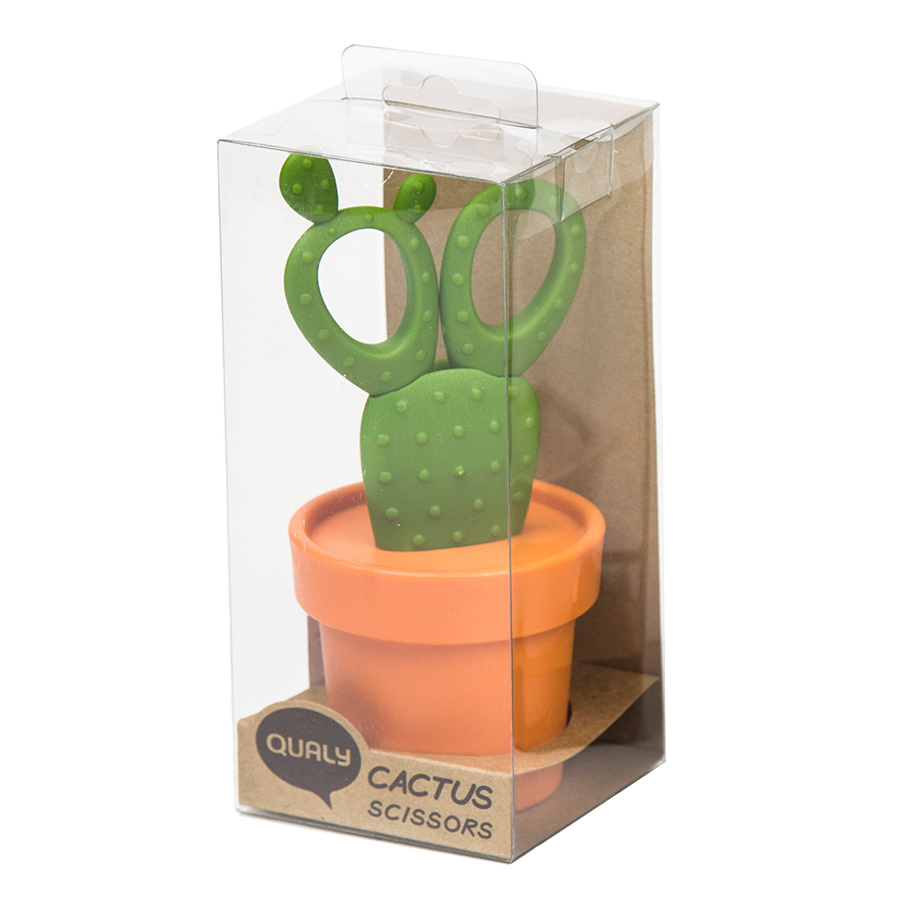 

Ножницы Cactus с держателем, оранжевые с зеленым Qualy QL10282-OR-GN
