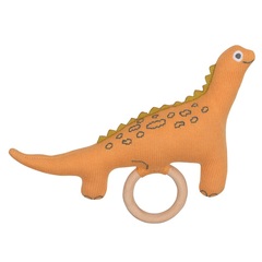 Погремушка из хлопка с деревянным держателем Динозавр Toto из коллекции Tiny world 14х11 см Tkano TK20-KIDS-RT0003