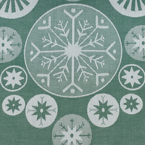 Дорожка из хлопка зеленого цвета с рисунком Ледяные узоры из коллекции New Year Essential, 53х150см Tkano TK21-TR0012
