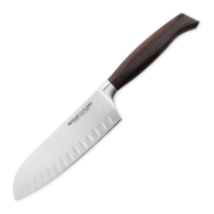 Нож кухонный Сантоку 16 см BERGER CUTLERY Ergo Line Smoked Oak арт. BC110916