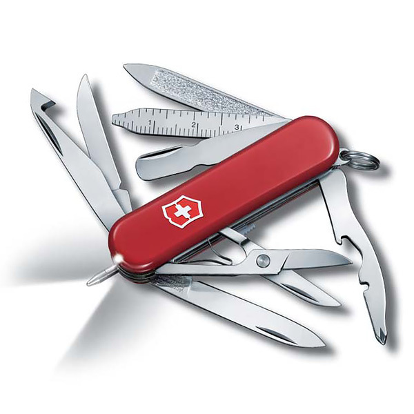 

Нож-брелок Victorinox Classic Midnight MiniChamp, 58 мм, 17 функций, красный 0.6386