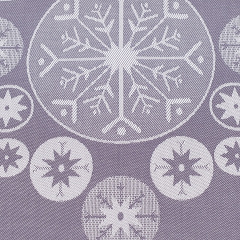 Дорожка из хлопка фиолетово-серого цвета с рисунком Ледяные узоры, New Year Essential, 53х150см Tkano TK21-TR0013