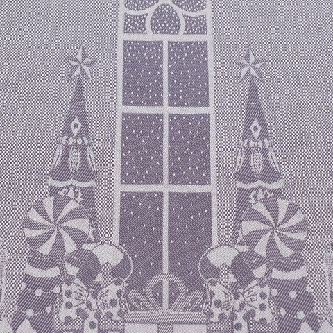 Дорожка из хлопка фиолетово-серого цвета с рисунком Щелкунчик, New Year Essential, 53х150см Tkano TK21-TR0015