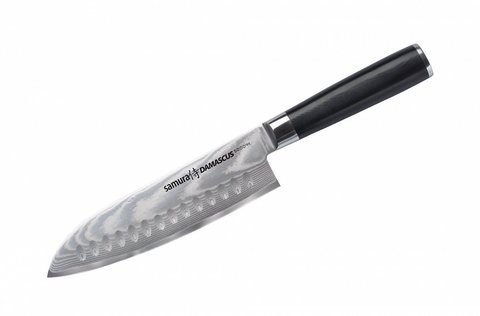 Нож кухонный стальной Сантоку Samura Damascus SD-0094/K