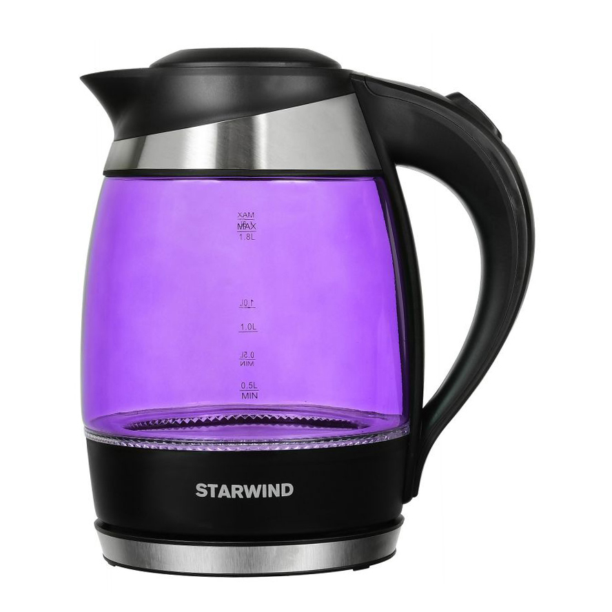 

Чайник электрический Starwind (1,8 литра) 2200 Вт, LED подсветка, фиолетовый SKG2217