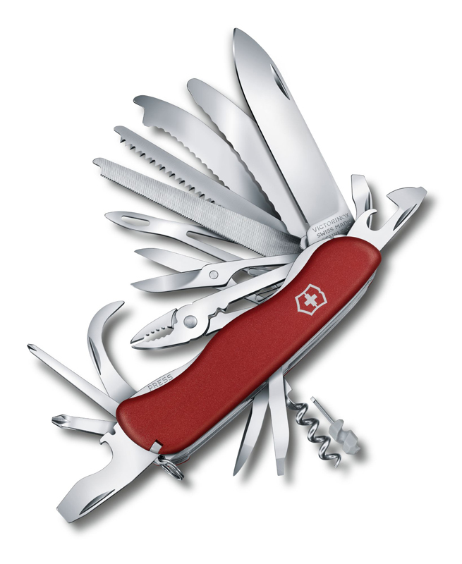 

Нож Victorinox WorkChamp XL, 111 мм, 31 функция, с фиксатором лезвия, красный 0.8564.XL