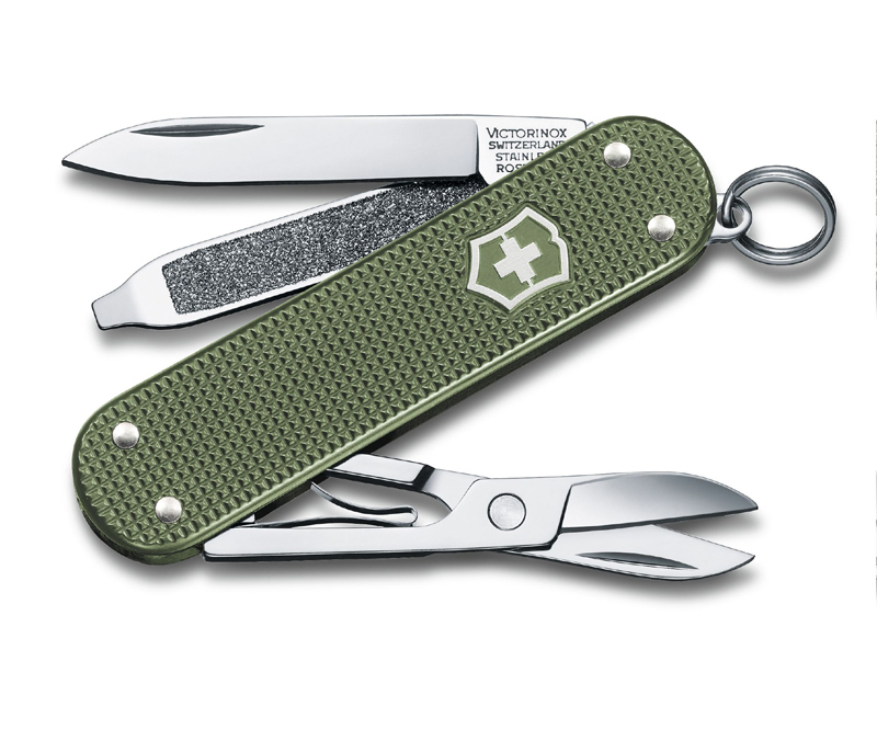 

Нож-брелок Victorinox Classic, 58 мм, 5 функций, алюминиевая рукоять, зелёный 0.6221.L17