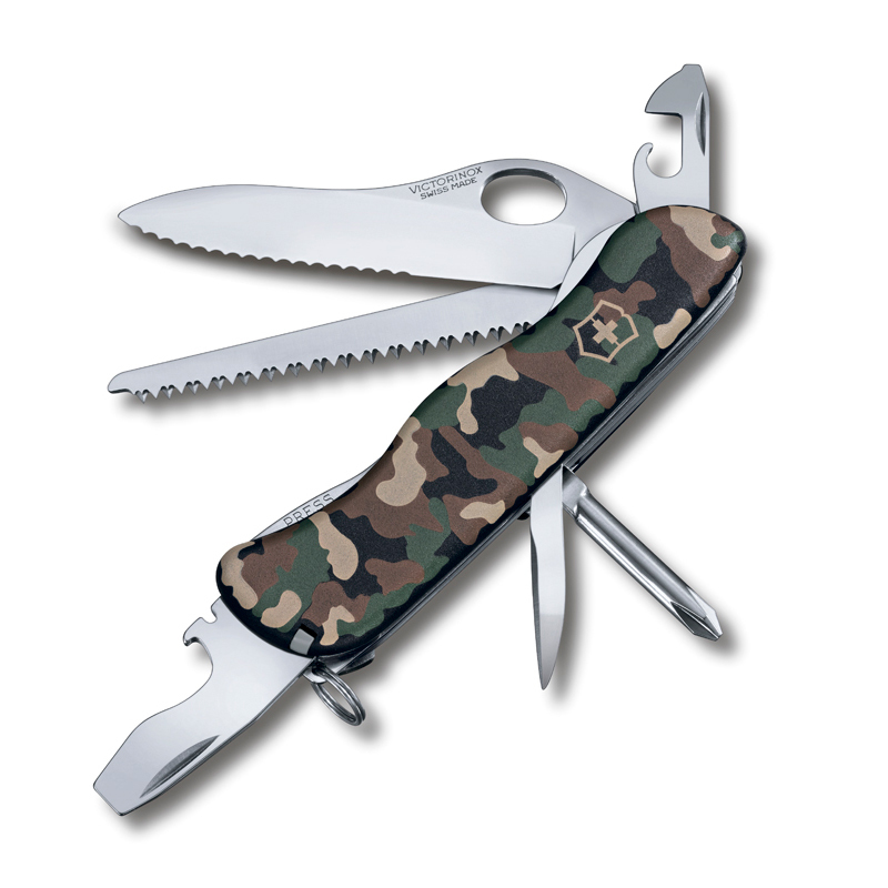 

Нож Victorinox Trailmaster One Hand, 111 мм, 12 функций, камуфляжный 0.8463.MW94
