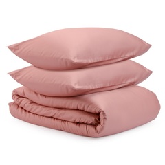 Комплект постельного белья из сатина темно-розового цвета из коллекции Essential, 150х200 см Tkano TK21-DC0002