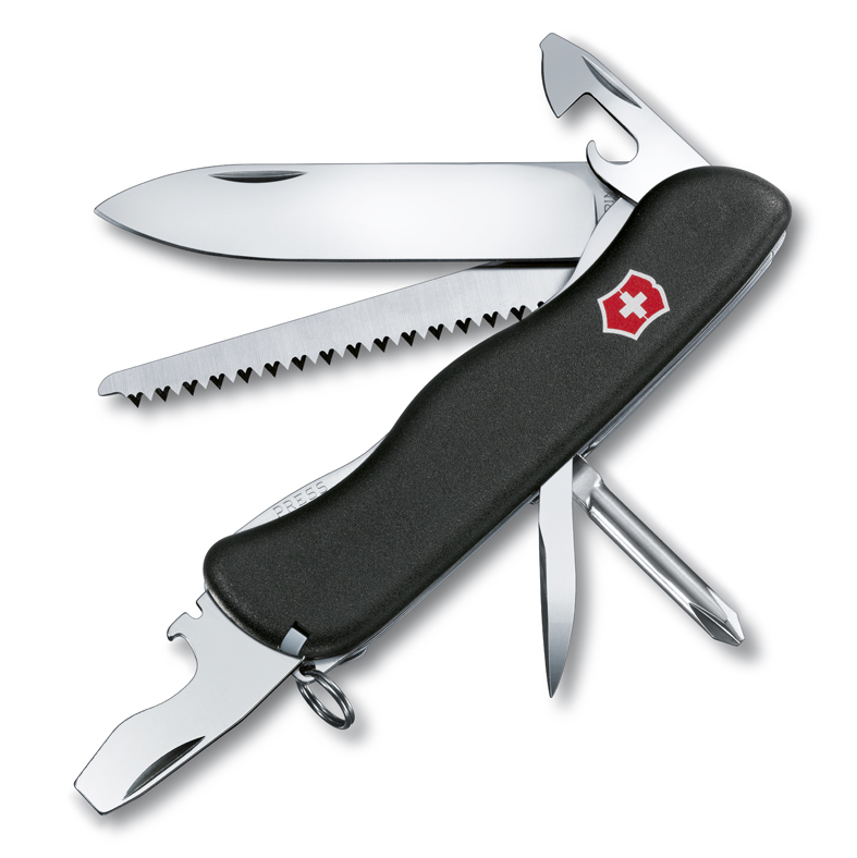 

Нож Victorinox Trailmaster, 111 мм, 12 функций, с фиксатором лезвия, черный 0.8463.3