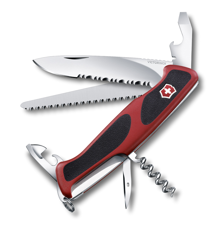 

Нож Victorinox RangerGrip 155, 130 мм, 12 функций, красный с черным 0.9563.WC