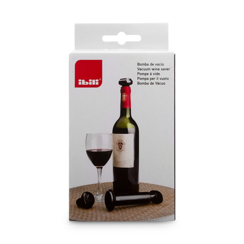 Набор для хранения вина: помпа вакуумная + 2 пробки IBILI Barware арт. 781100