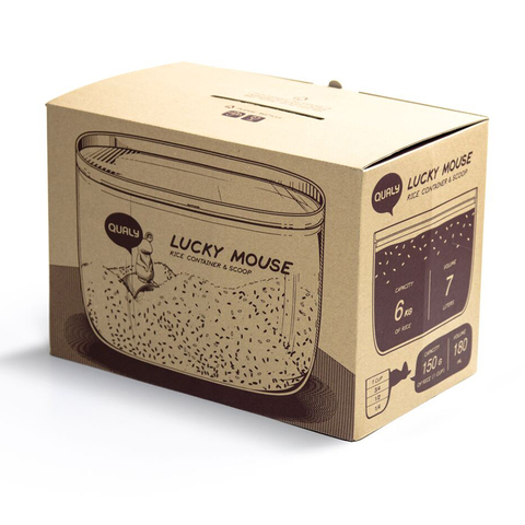 Контейнер с мерной ложкой Lucky Mouse Qualy QL10298-CL-GY