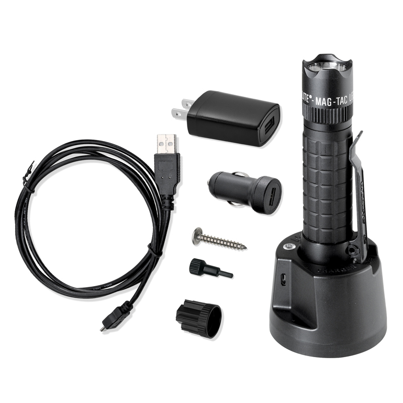

Фонарь светодиодный MAGLITE MAG-TAC®, перезаряжаемый, зазубренный безель, чёрный, 14,76 см TRM4RA4