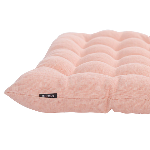 Подушка стеганая на стул из умягченного льна розово-пудрового цвета из коллекции Essential, 40х40 см Tkano TK19-CP0005