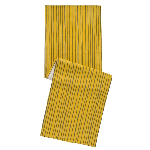 Дорожка на стол из хлопка горчичного цвета с принтом Полоски из коллекции Prairie, 45х150 см Tkano TK20-TR0008