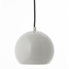Лампа подвесная Ball, 16х?18 см, светло-серая глянцевая, черный шнур Frandsen 123394